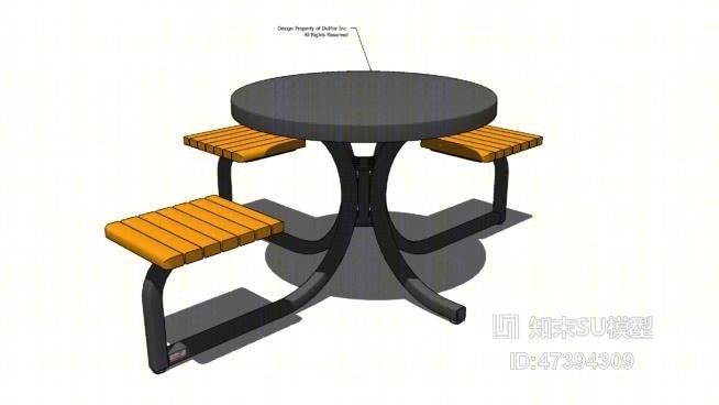 休闲桌椅组合SU模型下载【ID:717925915】