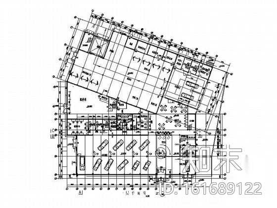 精品现代东风标致汽车展厅设计施工图（含效果模型）cad施工图下载【ID:161689122】