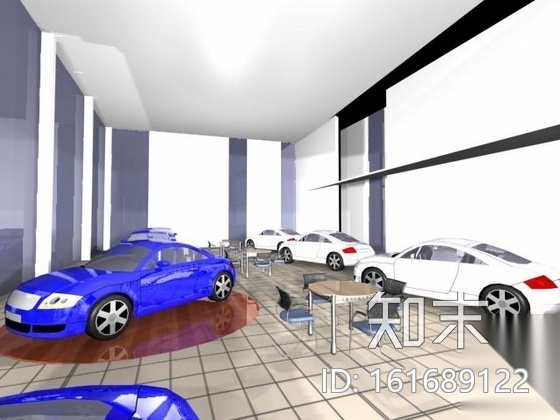 精品现代东风标致汽车展厅设计施工图（含效果模型）cad施工图下载【ID:161689122】