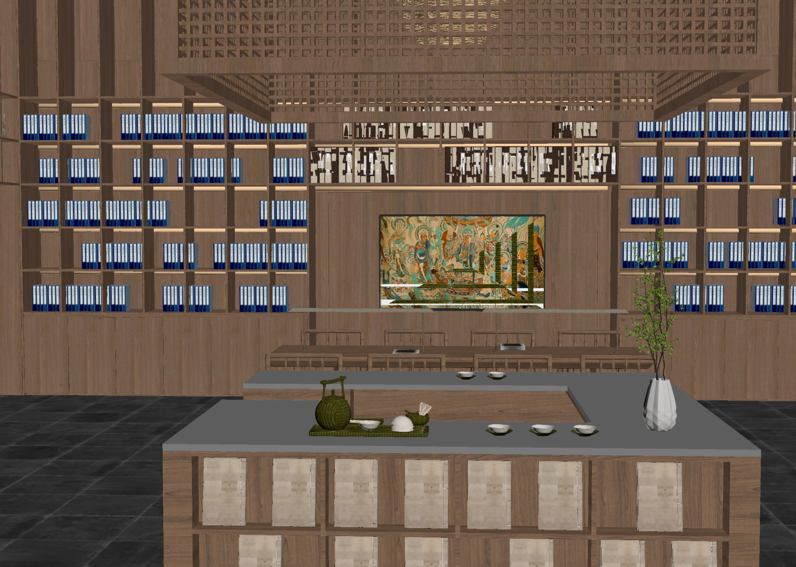 现代茶馆3D模型下载【ID:1214590891】