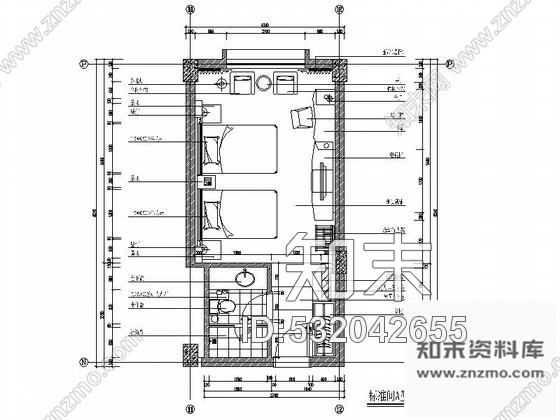 施工图广东某四星酒店标准间施工图cad施工图下载【ID:532042655】