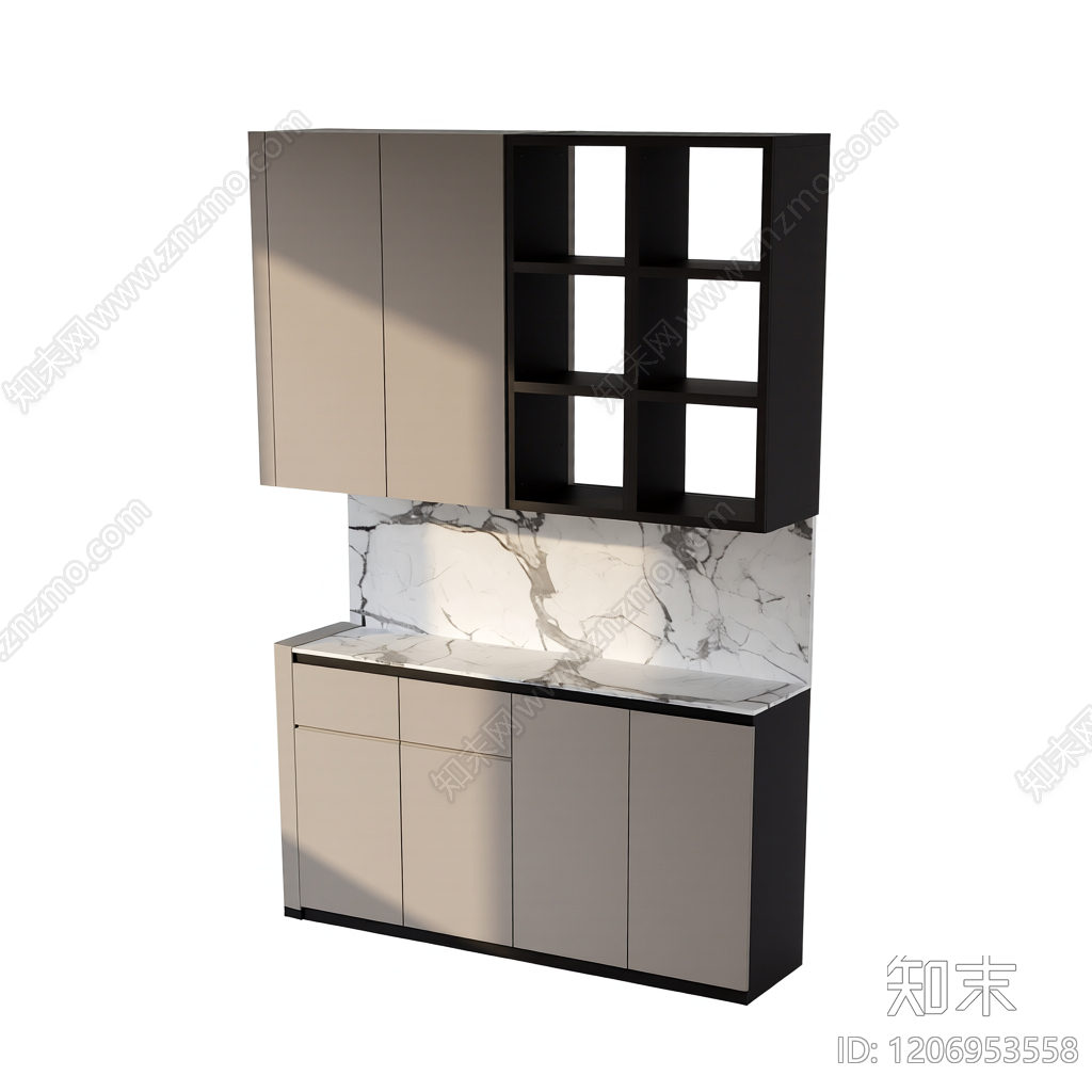 黑白灰石材装饰构件3D模型下载【ID:1206953558】