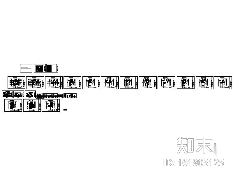 [浙江]某三层联排别墅室内装修图cad施工图下载【ID:161905125】