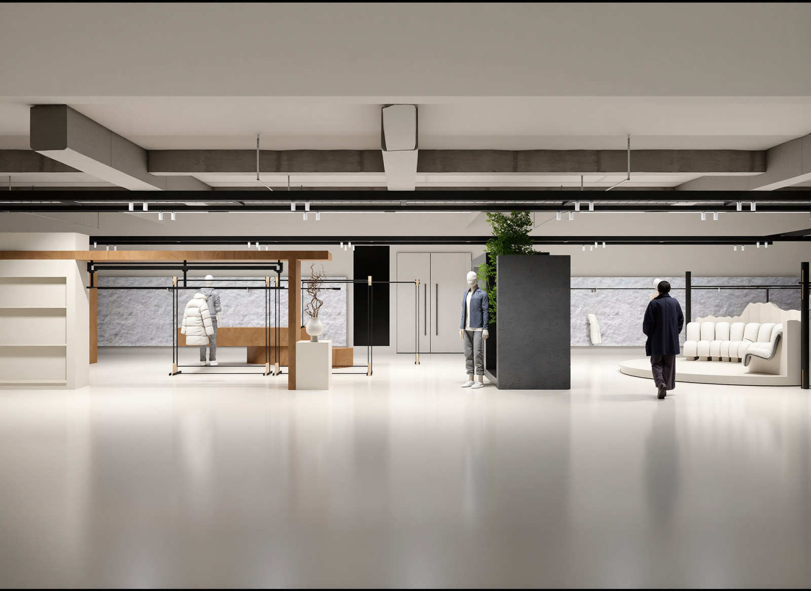 工业服装展厅3D模型下载【ID:1215078054】