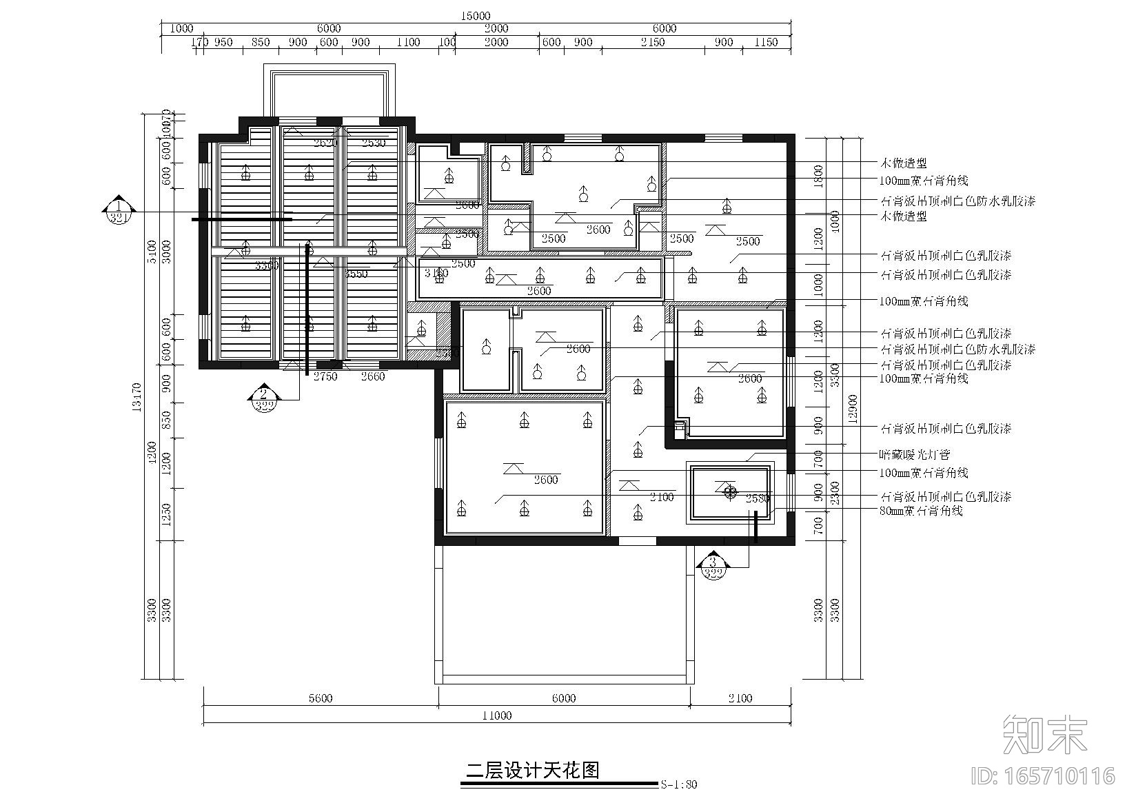 [山东]济南原香溪谷别墅样板间施工图+实景cad施工图下载【ID:165710116】