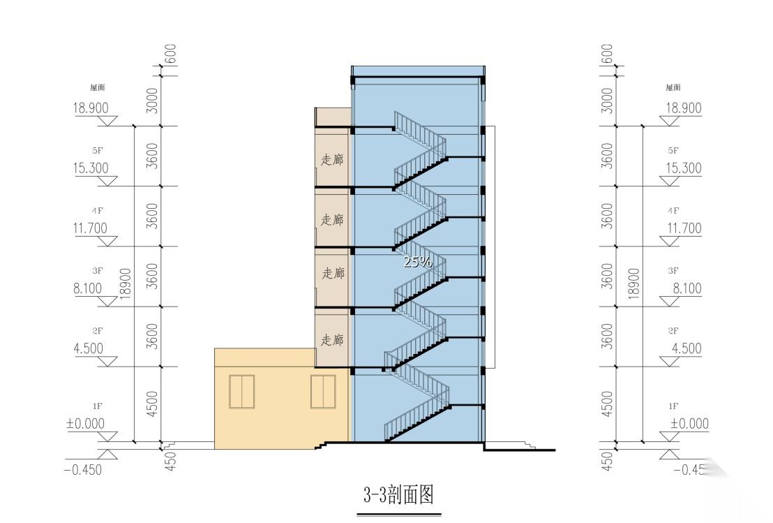 [福建]五层现代风格红砖外墙18班小学建筑设计方案文本cad施工图下载【ID:165608176】