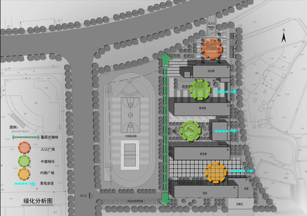 [福建]五层现代风格红砖外墙18班小学建筑设计方案文本cad施工图下载【ID:165608176】