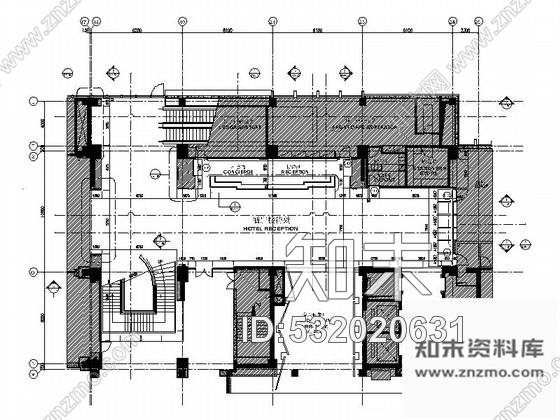 施工图上海现代豪华酒店大堂区CAD施工图施工图下载【ID:532020631】