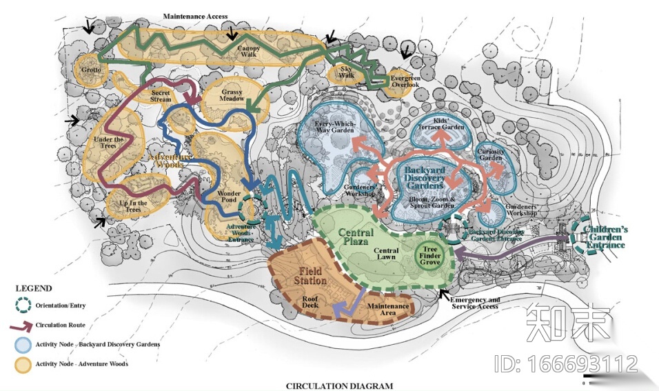 [美国]莽山儿童森林公园全套手绘概念性景观设计文本施工图下载【ID:166693112】