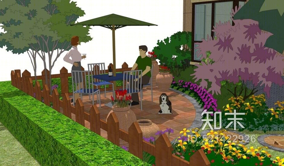 私家花园景观SU模型下载【ID:521422926】