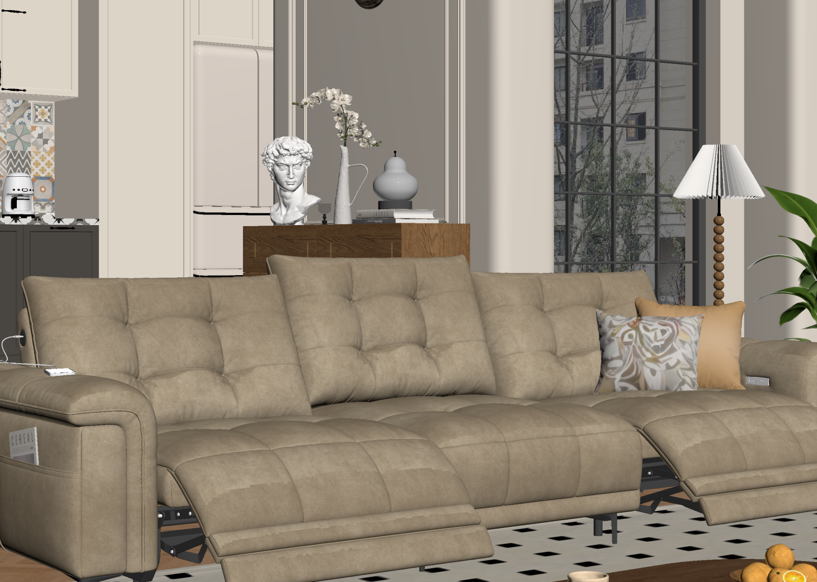现代三人沙发3D模型下载【ID:1215092933】