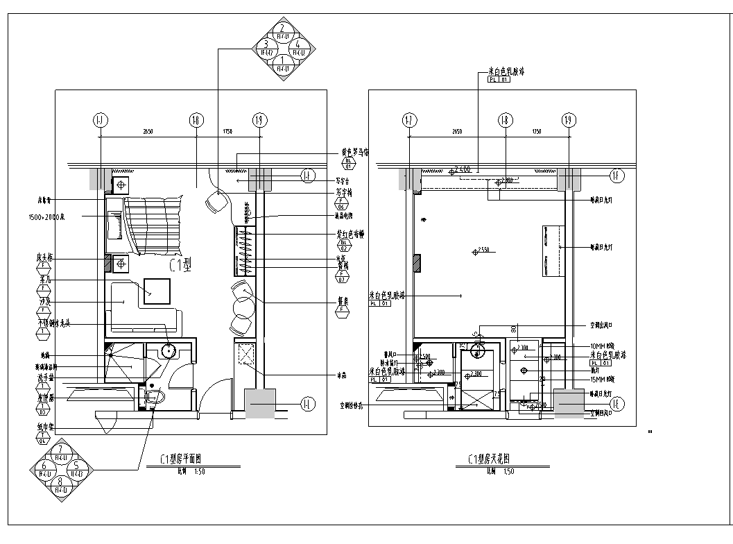 上海礼顿国际公寓多个户型样板间室内设计施工图cad施工图下载【ID:160495190】