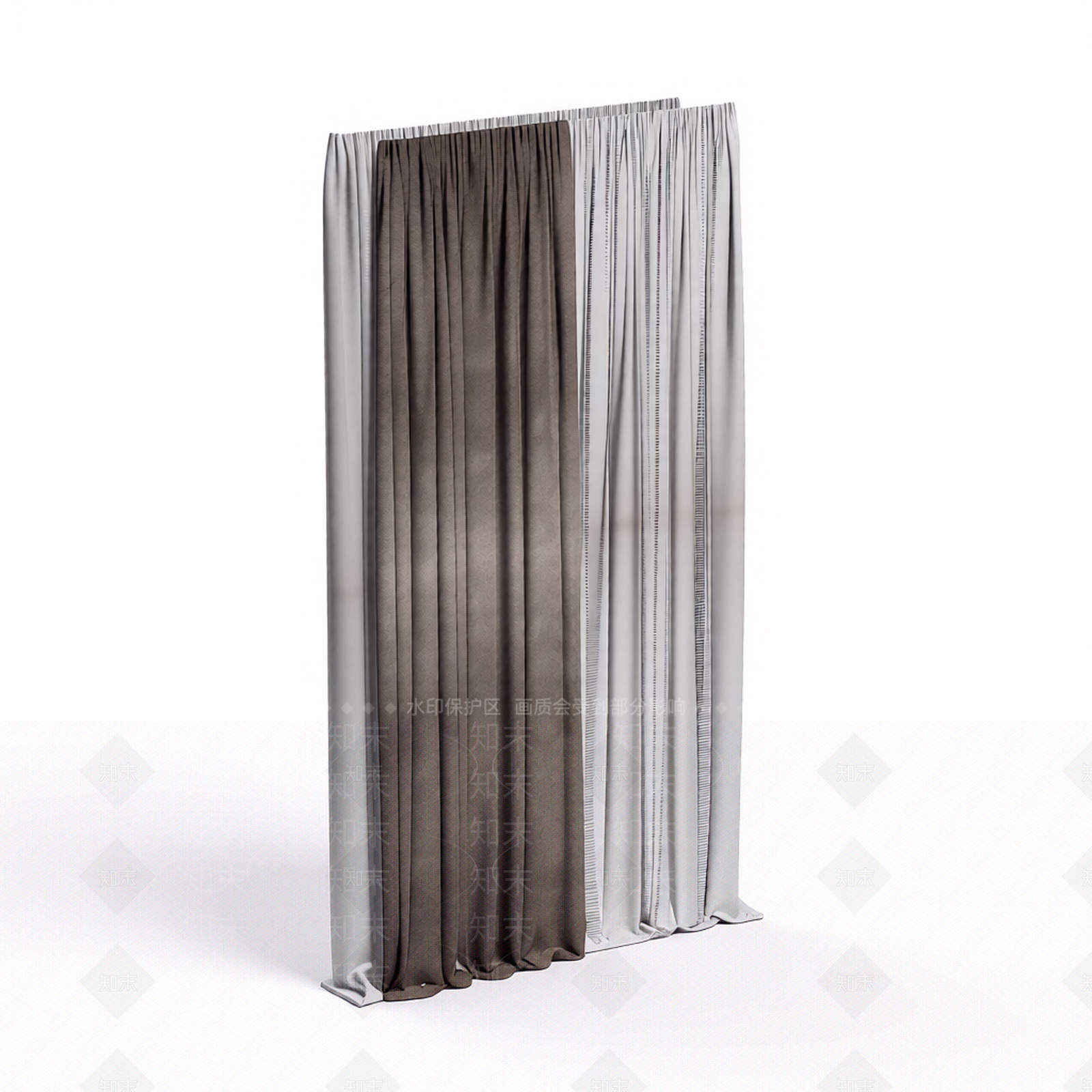 双色窗帘组合3D模型下载【ID:1206194321】