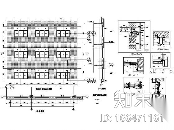 铝板窗cad施工图下载【ID:166471161】