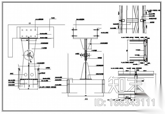 某大厦水幕墙图纸cad施工图下载【ID:166343111】