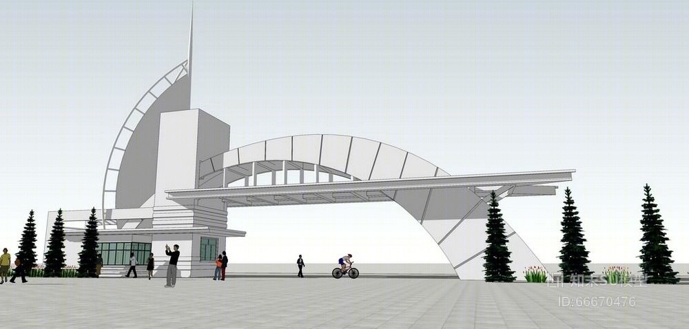 大学校门SU模型下载【ID:66670476】