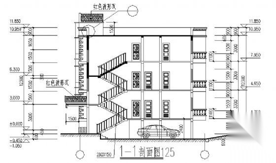 某三层综合楼建筑施工图cad施工图下载【ID:151463173】