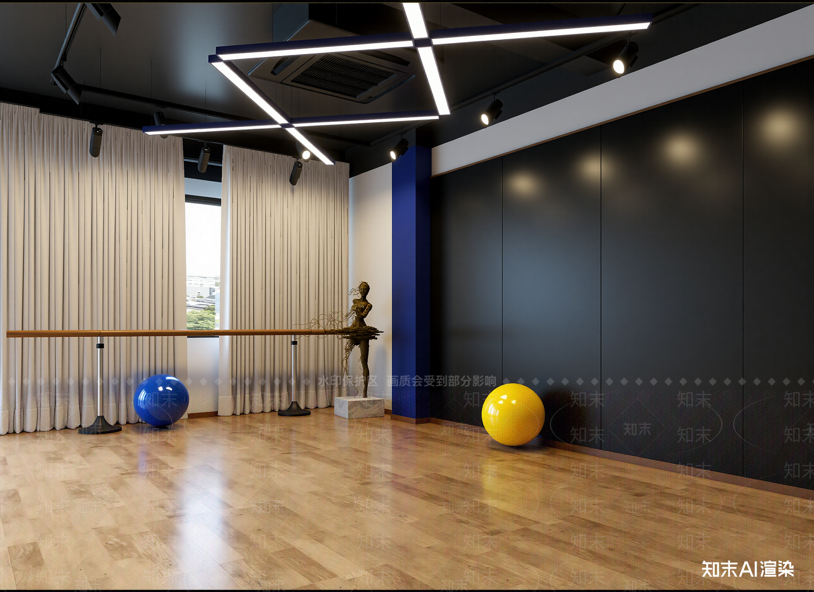 现代瑜伽室3D模型下载【ID:1214318695】