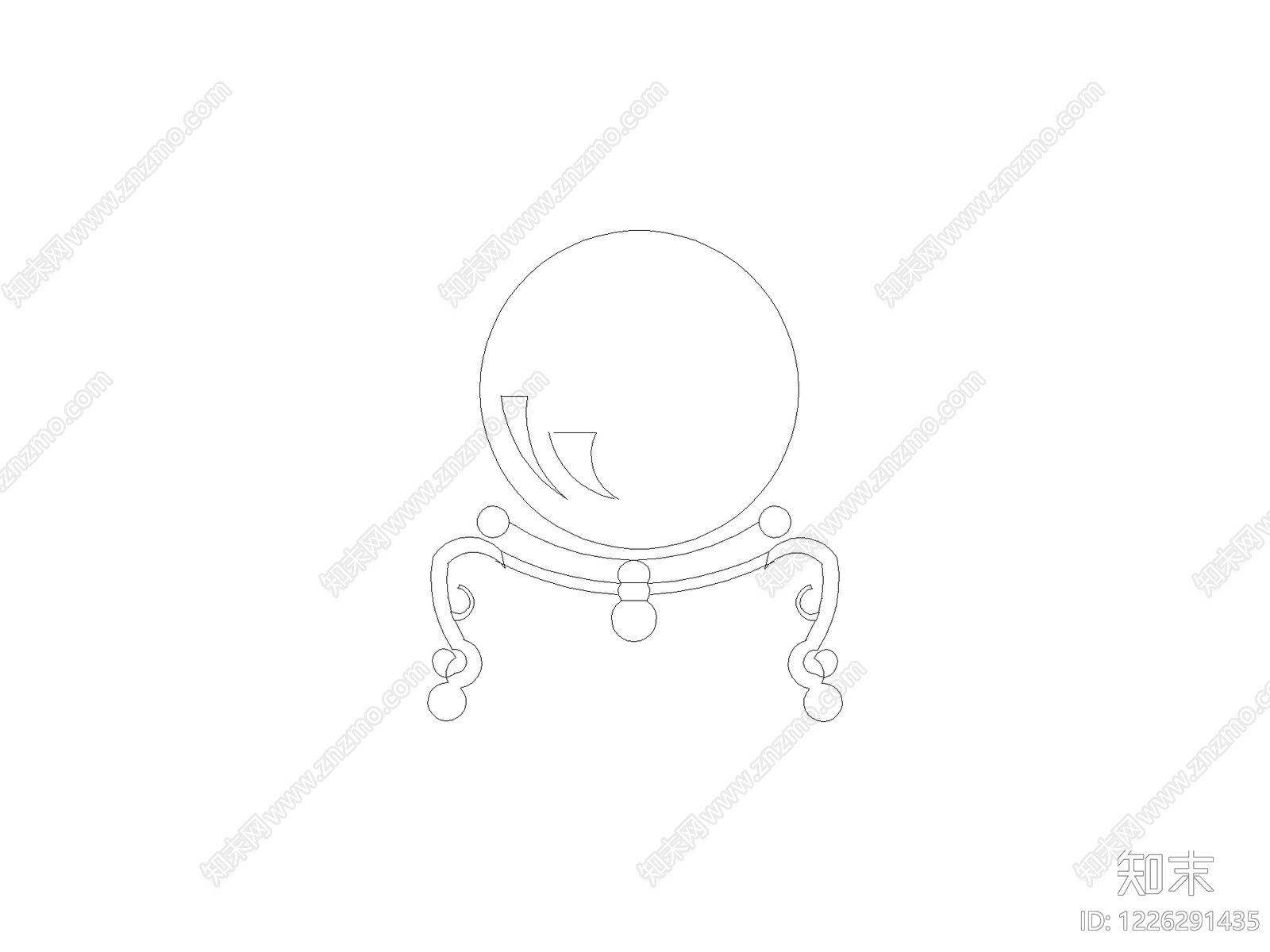 镜子cad施工图下载【ID:1226291435】