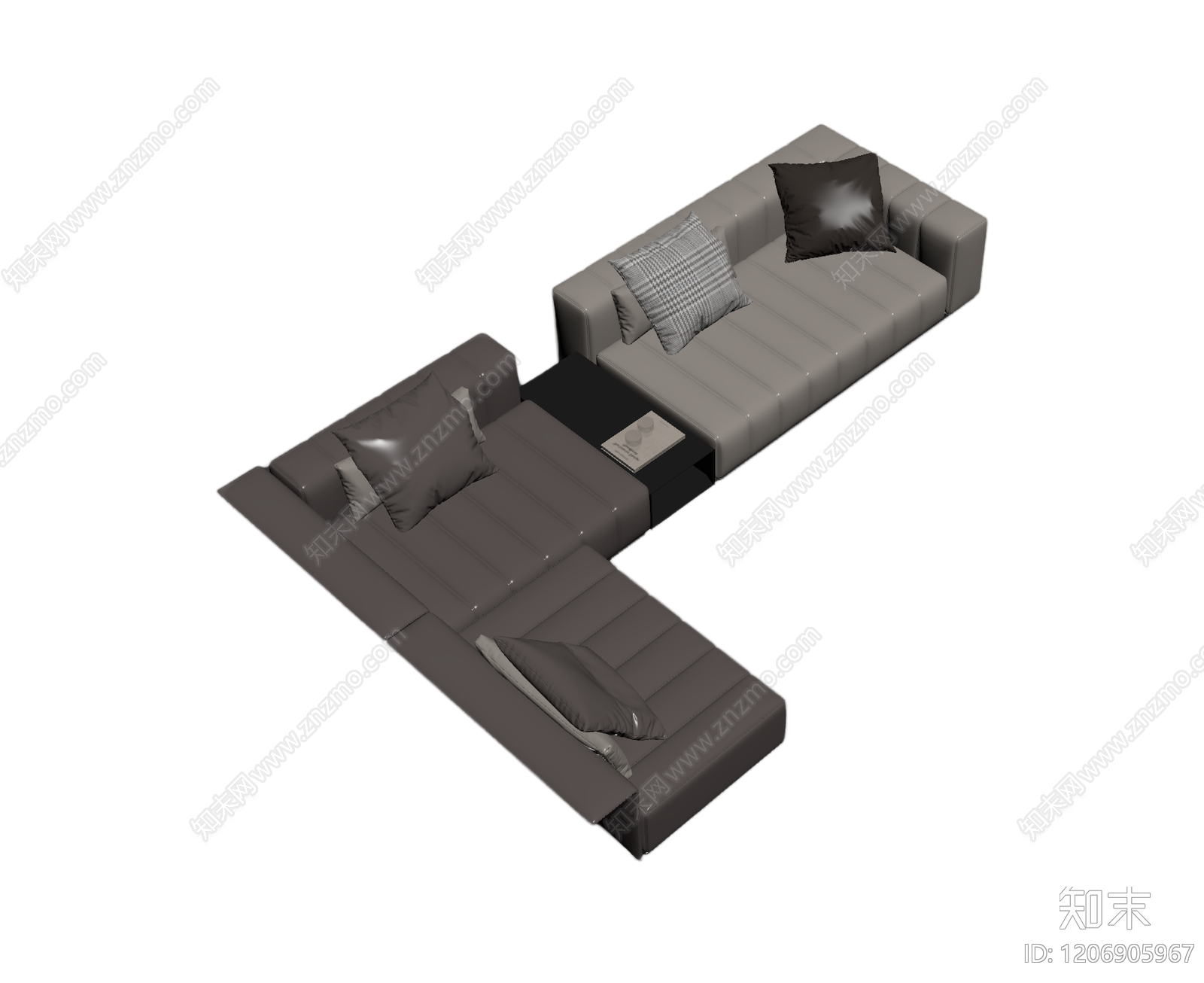 L型模块化沙发组合3D模型下载【ID:1206905967】