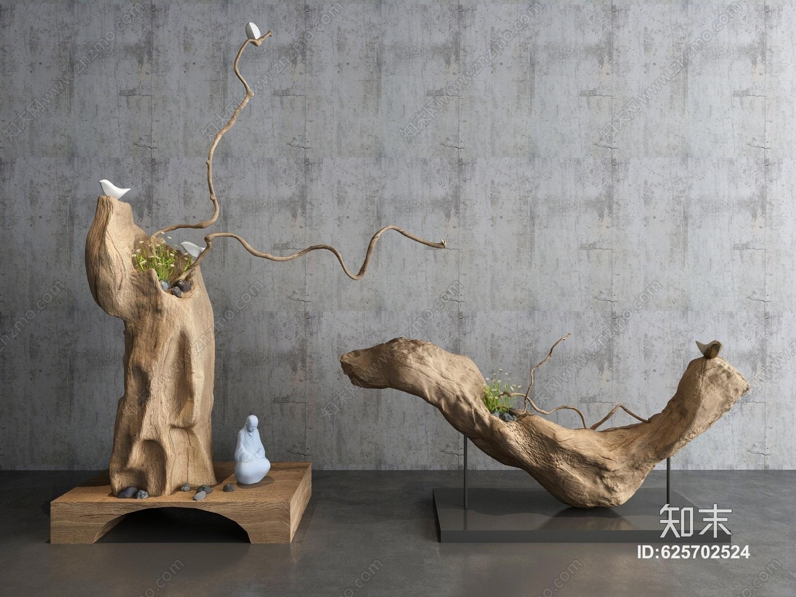 新中式根雕装饰摆件3D模型下载【ID:625702524】