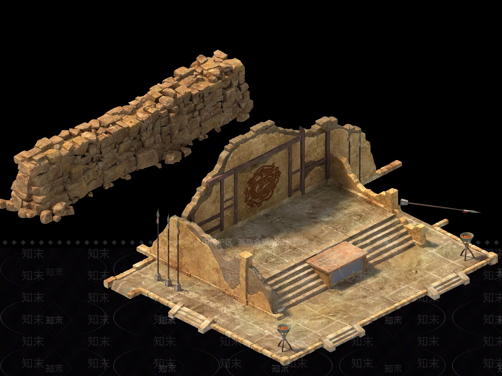 现代泥墙3D模型下载【ID:234803829】