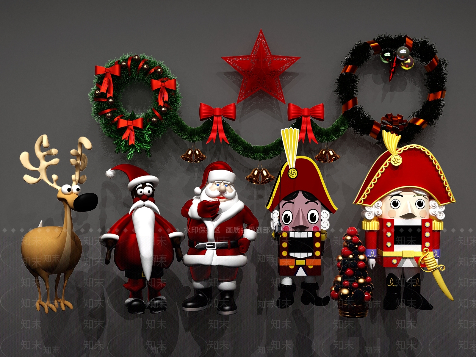 其它圣诞节饰品圣诞老人3D模型下载【ID:632221556】