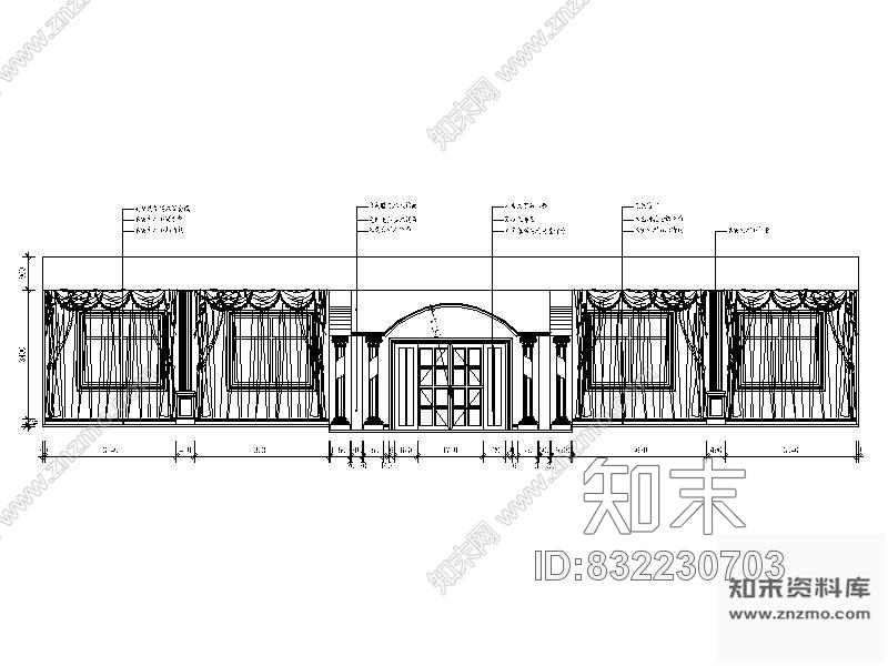 图块/节点欧式客厅立面图cad施工图下载【ID:832230703】