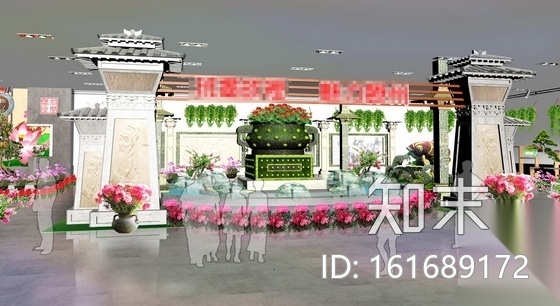 [滕州]国家级花事盛会花卉博览会展览区装修图（含效果图...cad施工图下载【ID:161689172】