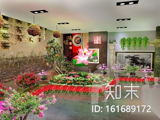 [滕州]国家级花事盛会花卉博览会展览区装修图（含效果图...cad施工图下载【ID:161689172】