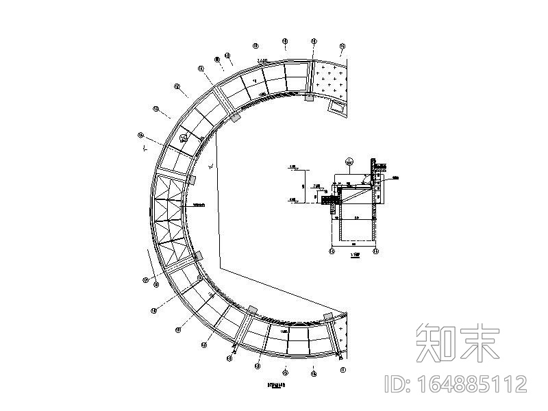 6层金融区教育基地外装饰幕墙工程施工图cad施工图下载【ID:164885112】