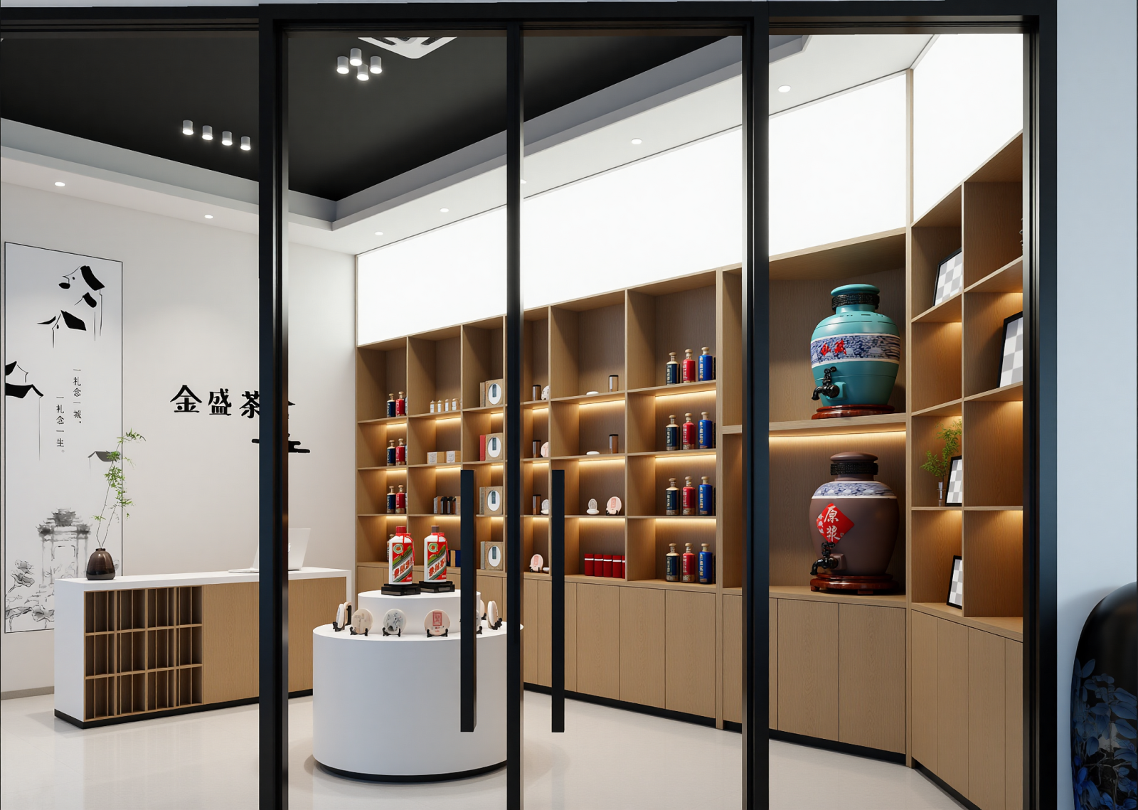 新中式茶展厅3D模型下载【ID:1215008149】