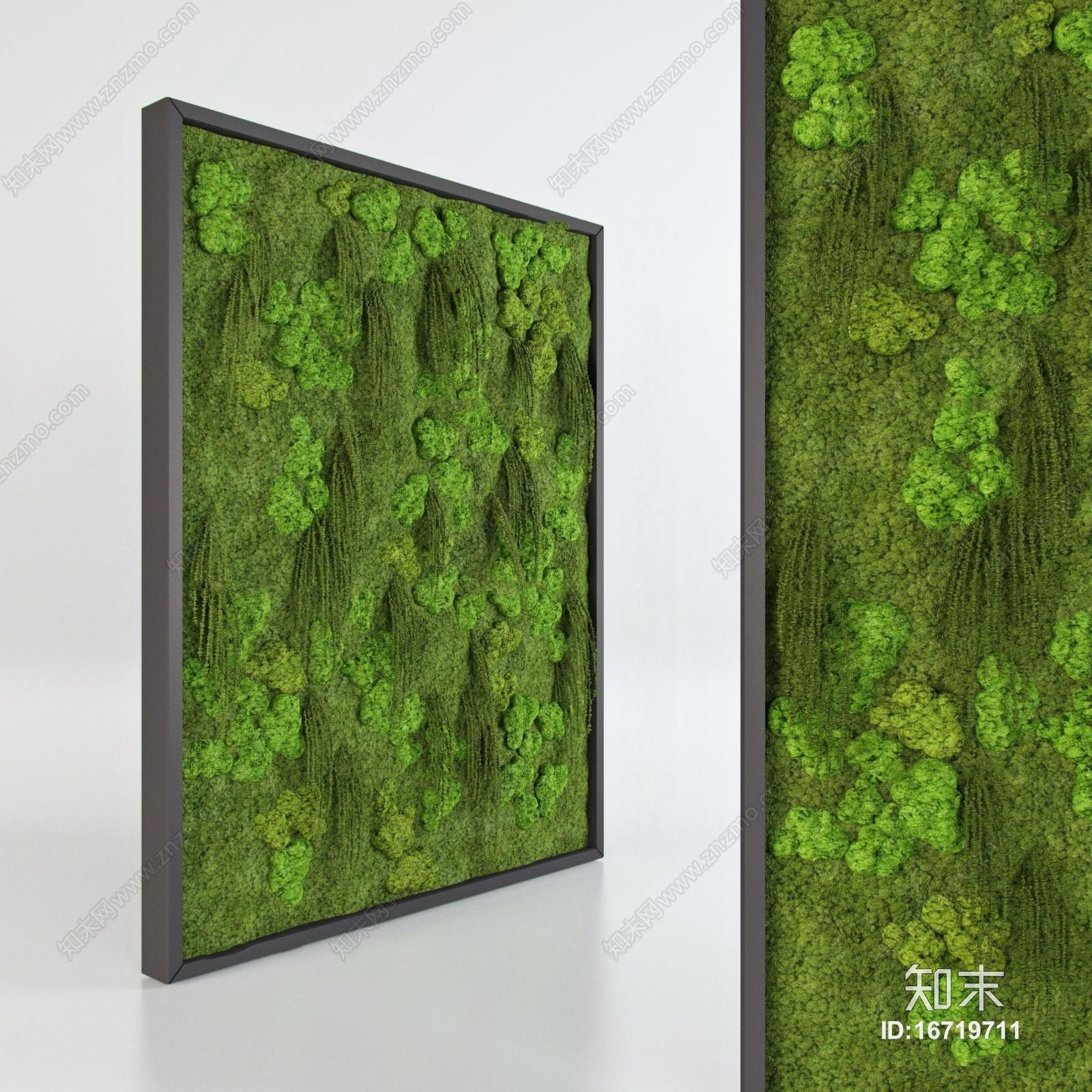 现代绿植墙3D模型下载【ID:16719711】