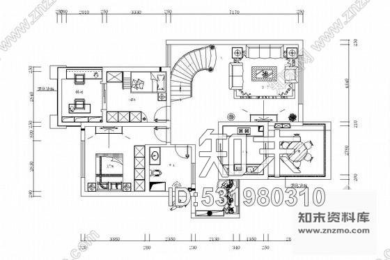 施工图独栋雅居田园风格两层别墅装修图含效果图施工图下载【ID:531980310】