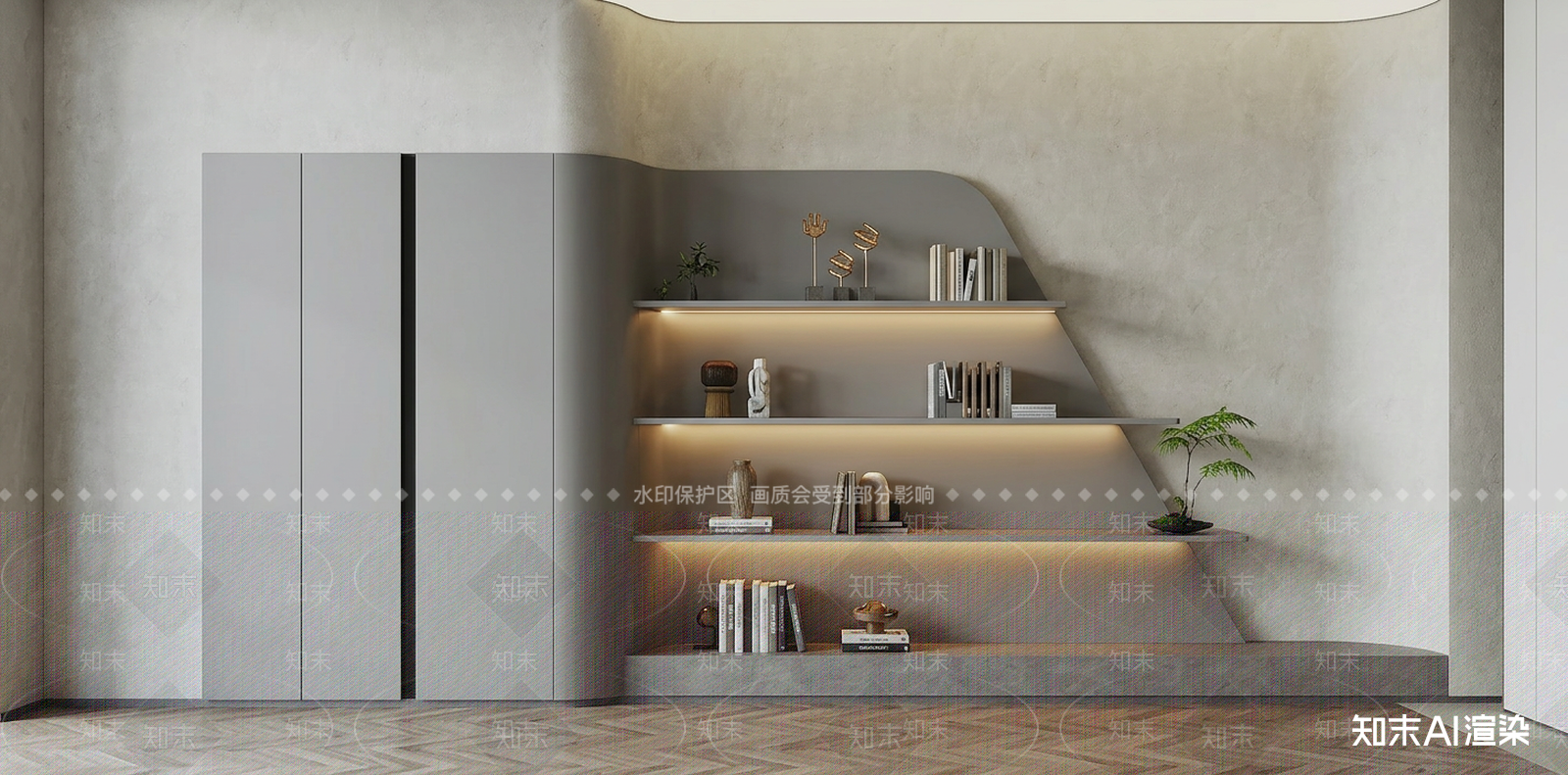 背景收纳展示柜书房3D模型下载【ID:1227276543】
