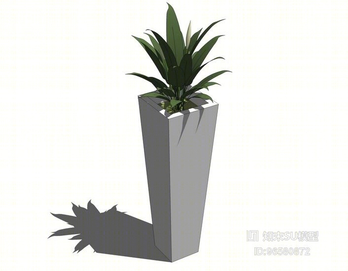 落地花钵SU模型下载【ID:96580872】