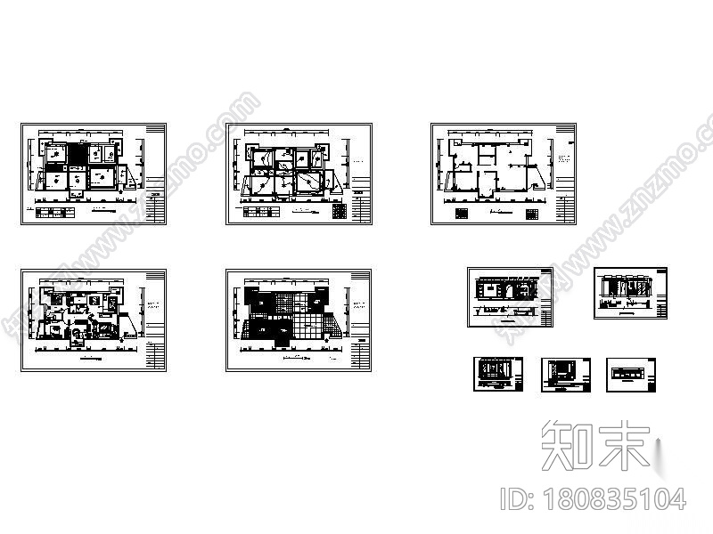 简欧四居样板房装修图(含实景)cad施工图下载【ID:180835104】