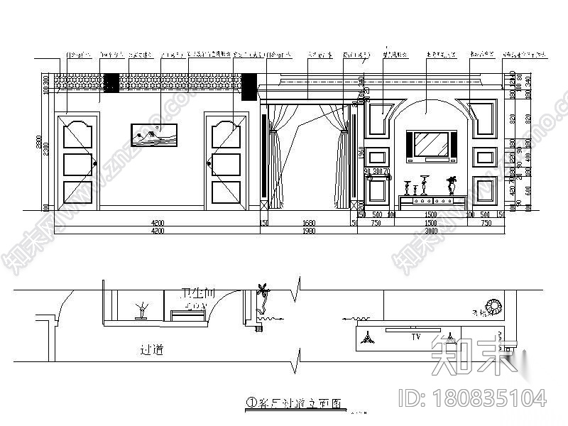 简欧四居样板房装修图(含实景)cad施工图下载【ID:180835104】