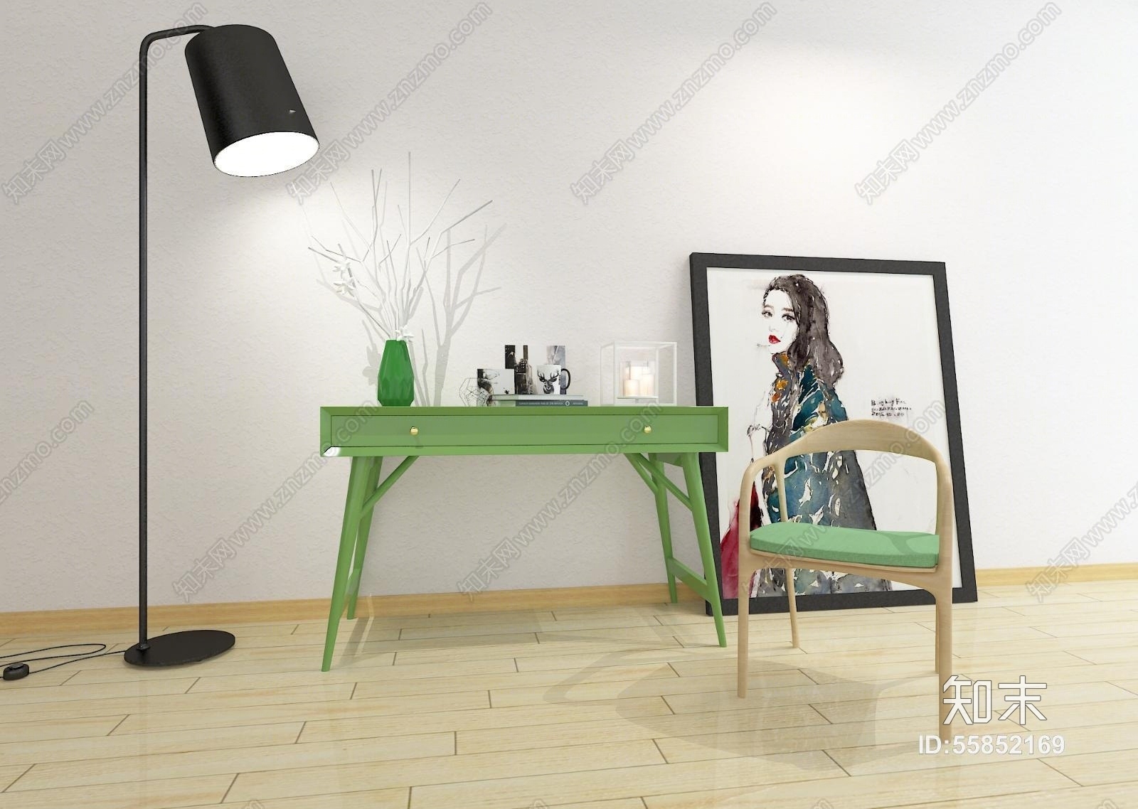 北欧风格小场景3D模型下载【ID:55852169】