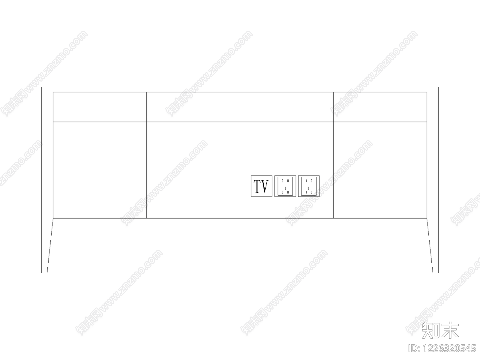 现代柜子立面图块cad施工图下载【ID:1226320545】
