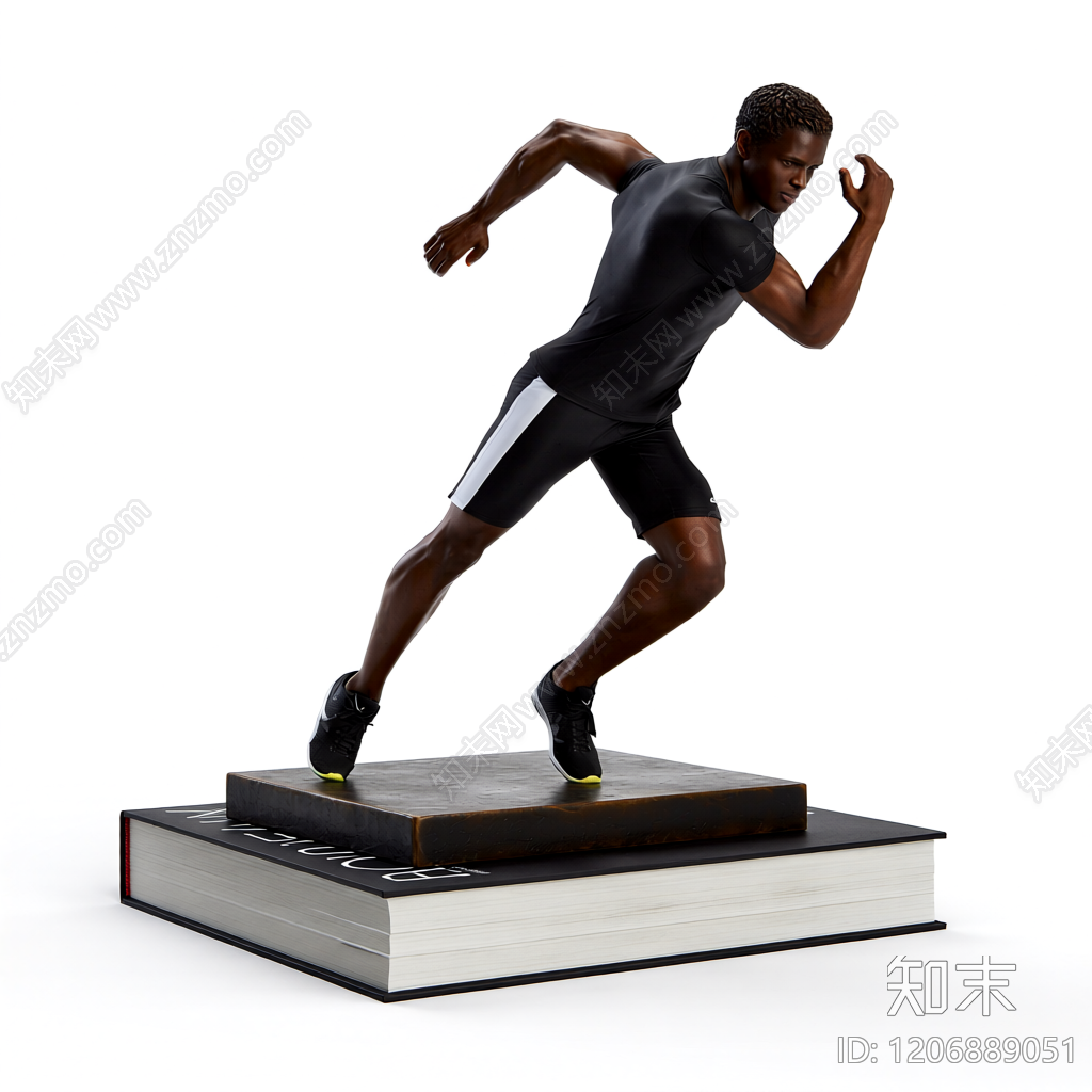 奔跑人物雕塑摆件3D模型下载【ID:1206889051】