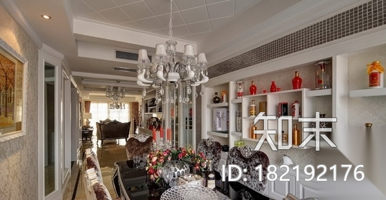 [常熟]尚湖风景区典雅简欧三室两厅CAD装修施工图cad施工图下载【ID:182192176】