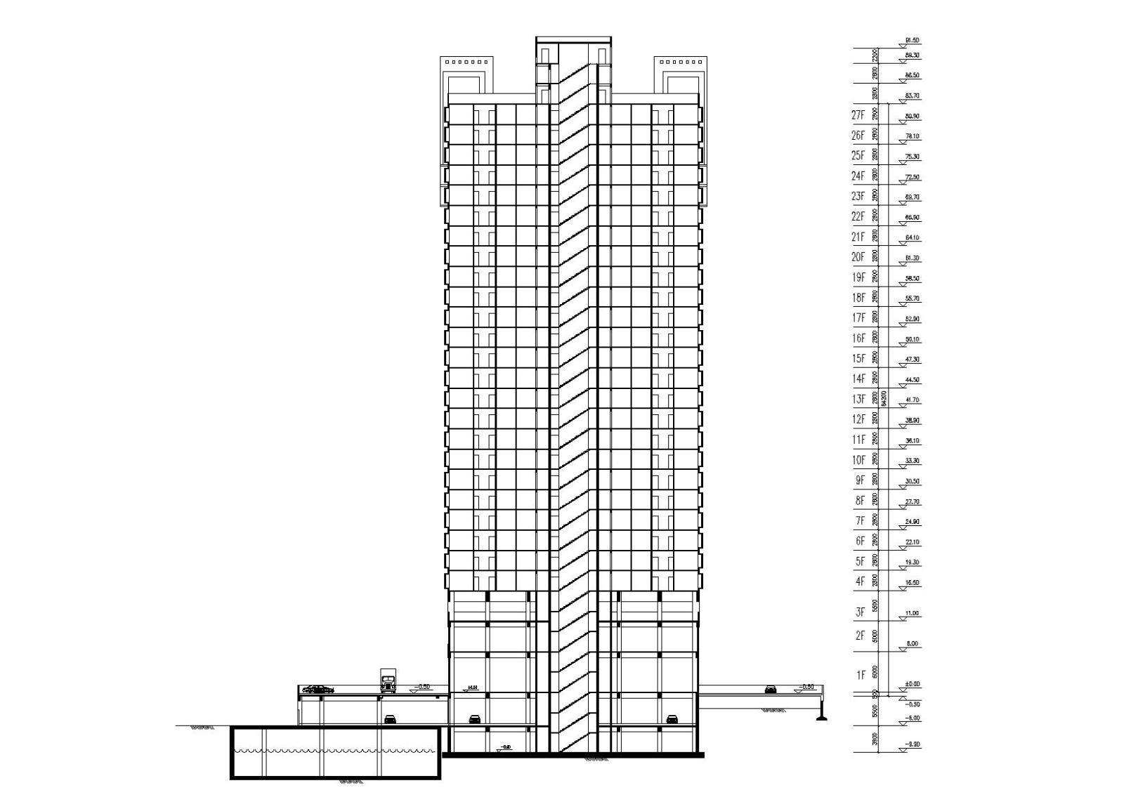 丰湖某大型高层住宅楼建筑施工图（CAD）cad施工图下载【ID:149579141】