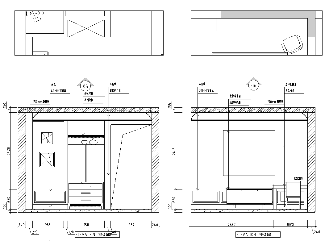 [湖北]宜昌170㎡法式三居室施工图cad施工图下载【ID:166985184】