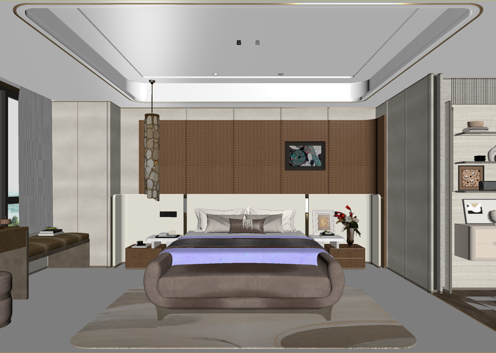 现代酒店客房3D模型下载【ID:1215923643】