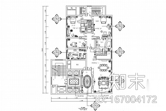 豪华欧式风格总统套房室内施工图cad施工图下载【ID:167004172】