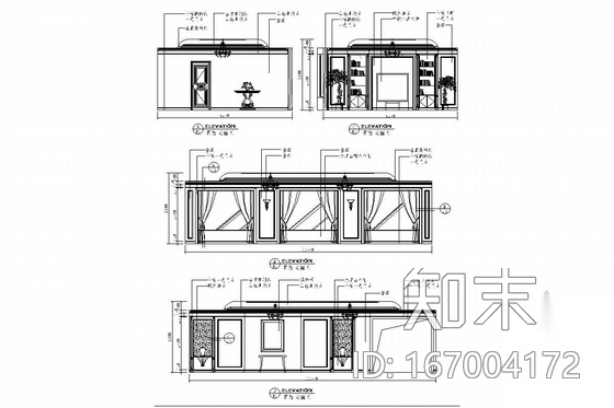 豪华欧式风格总统套房室内施工图cad施工图下载【ID:167004172】