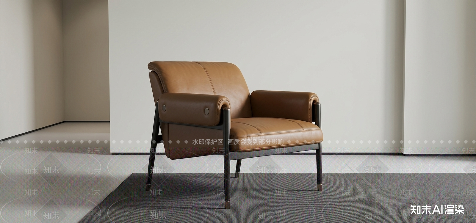 棕色单人沙发单人沙发3D模型下载【ID:1227479858】
