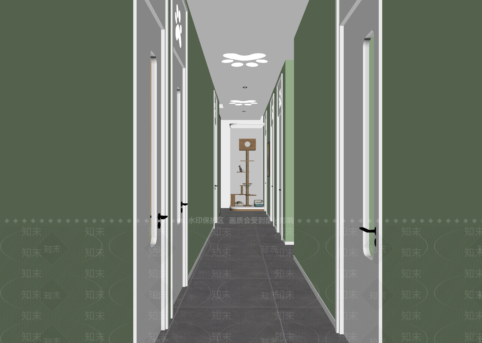 现代酒店走廊3D模型下载【ID:1215027700】