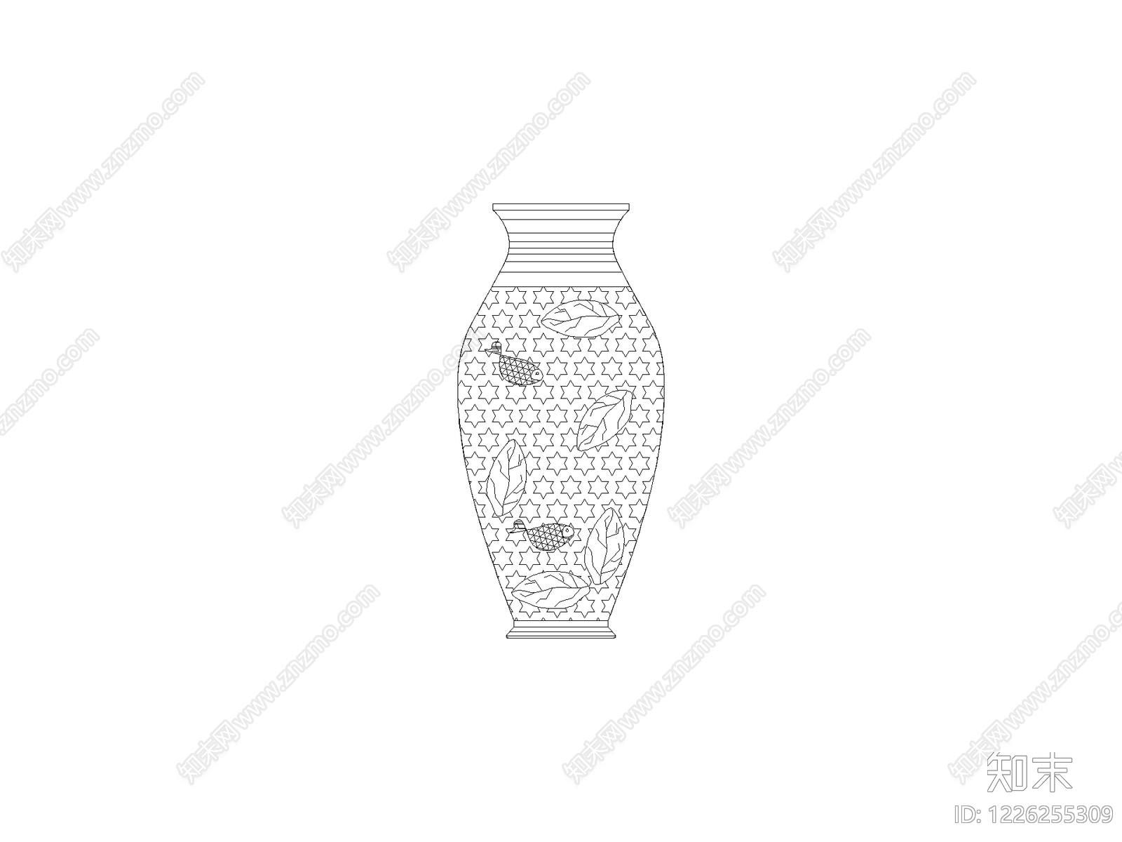 陈设类立面挂画cad施工图下载【ID:1226255309】